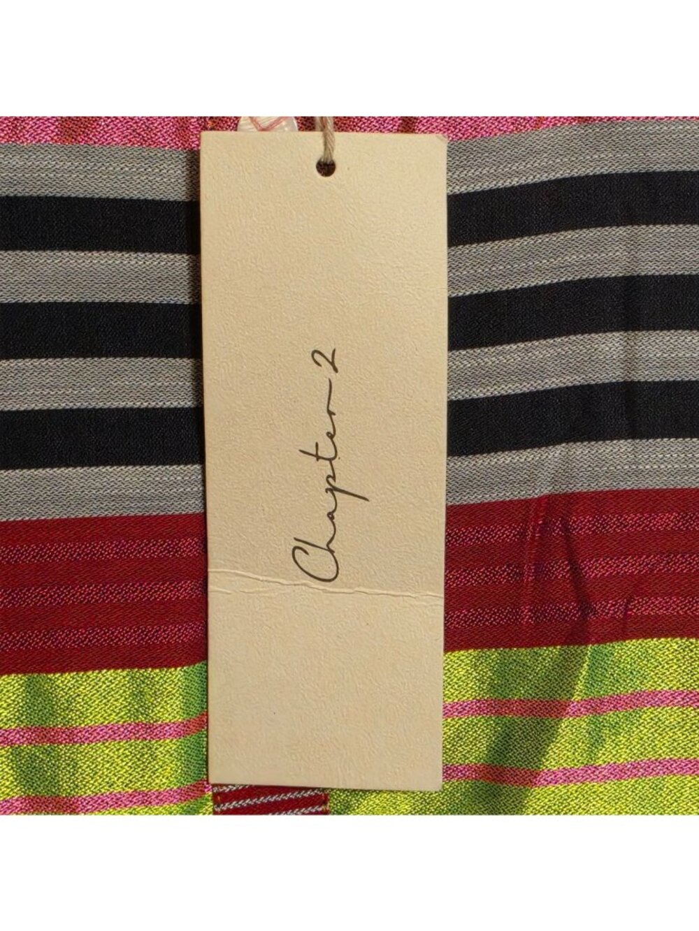 NWT Chapter 2 by Khaadi Multicolor Striped Silk Blend Tunic Kurta Dress Medium M - Picture 9 of 15